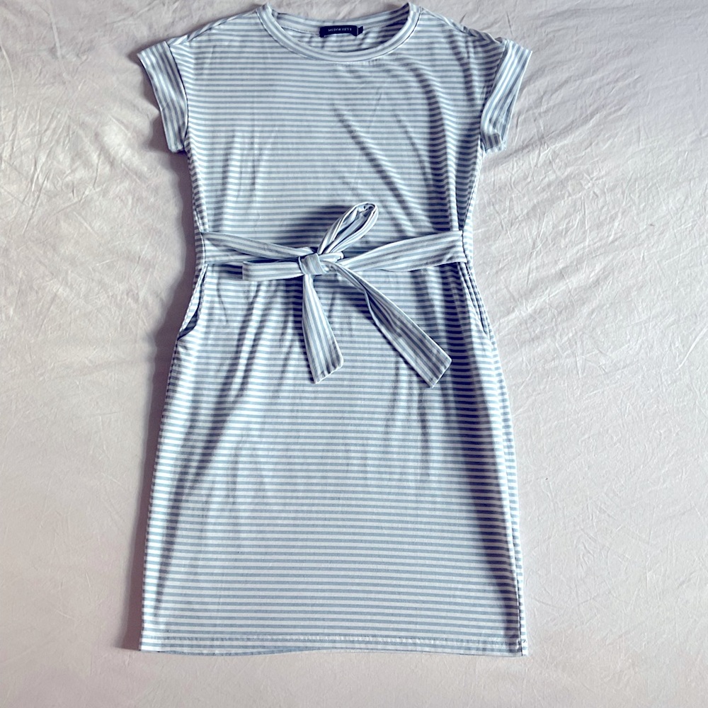 Striped Blue Casual Dress
